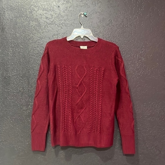 St.John's Bay Women’s Burgundy Deep Ruby Knit Sweater Size L - Picture 1 of 5